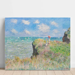 Promenade sur la falaise, Pourville de Claude Monet | Reproduction Tableau Décoration murale affiche copie
