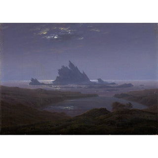 Récif rocheux sur la plage - Caspar David Friedrich | Reproduction Tableau Décoration murale affiche copie