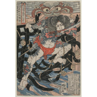 Rori Hakuchō Chōjun de la série Les 108 héros du roman Shui Hu Zhuan - Utagawa Kuniyoshi | Reproduction Tableau Décoration murale affiche copie