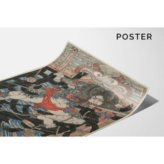 Rori Hakuchō Chōjun de la série Les 108 héros du roman Shui Hu Zhuan - Utagawa Kuniyoshi | Reproduction Tableau Décoration murale affiche copie