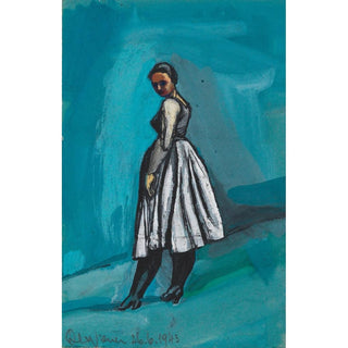Sans titre Femme en robe blanche et noire - Karl Wiener | Reproduction Tableau Décoration murale affiche copie
