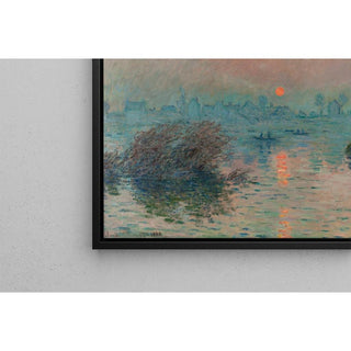 Soleil couchant sur la Seine à Lavacourt, effet d'hiver - Claude Monet | Reproduction Tableau Décoration murale affiche copie