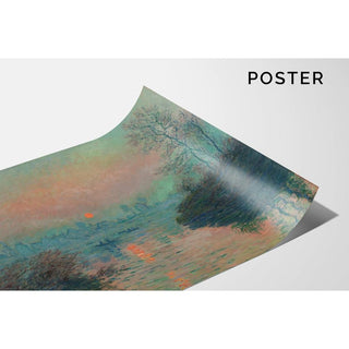 Soleil couchant sur la Seine à Lavacourt, effet d'hiver - Claude Monet | Reproduction Tableau Décoration murale affiche copie