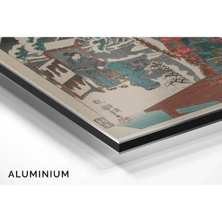 Station d'Odawara ; Minamoto Yoritomo rend visite à la fille d'Ito Nyudo - Utagawa Kuniyoshi | Reproduction Tableau Décoration murale affiche copie