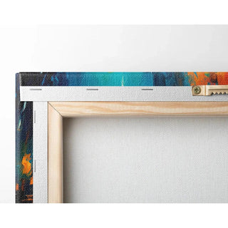 Tableau Abstrait – Convergence Chromatique | Affiche Murale Dynamique aux Couleurs Contrastées et Silhouettes Évanescentes