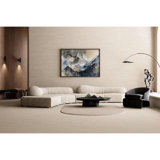 Tableau Abstrait – Élévation Minérale | Affiche Murale Montagne Stylisée aux Tons Neutres et Détails Dorés | Déco Élégante pour Salon ou Bureau Moderne