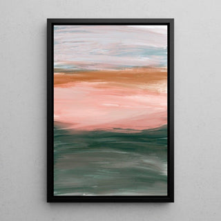 Tableau Abstrait – Horizon Brumeux | Affiche Murale Paysage Minimaliste aux Tons Feutrés | Déco Élégante et Moderne pour Salon ou Bureau