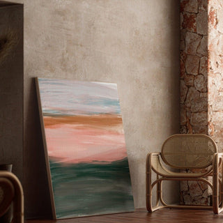 Tableau Abstrait – Horizon Brumeux | Affiche Murale Paysage Minimaliste aux Tons Feutrés | Déco Élégante et Moderne pour Salon ou Bureau