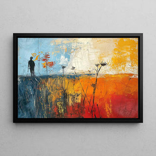 Tableau Abstrait – Silhouette dans l’Abstraction | Affiche Murale aux Couleurs Contrastées et Formes Diffuses | Déco Contemporaine pour Salon ou Bureau