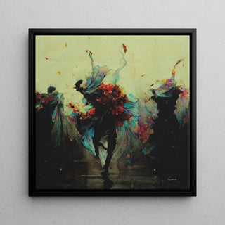 Tableau Abstrait – Valse de Pétales | Affiche Murale Poétique aux Couleurs Florales et Mouvements Dansants | Déco Artistique pour Salon ou Chambre
