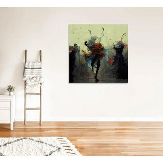 Tableau Abstrait – Valse de Pétales | Affiche Murale Poétique aux Couleurs Florales et Mouvements Dansants | Déco Artistique pour Salon ou Chambre