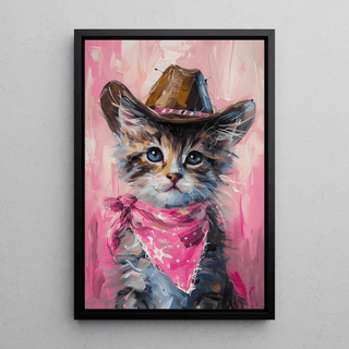 Tableau Chat Cow-boy - Style Pop et Décontracté