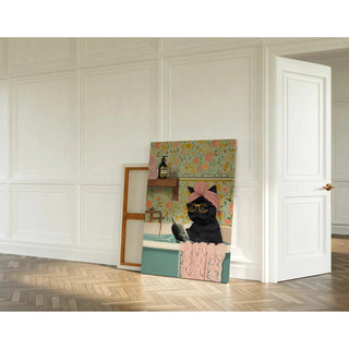 Tableau Chat Relax dans la Baignoire