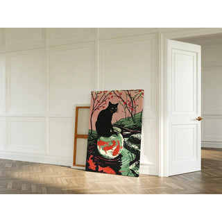 Tableau Chat et Bocal à Poissons