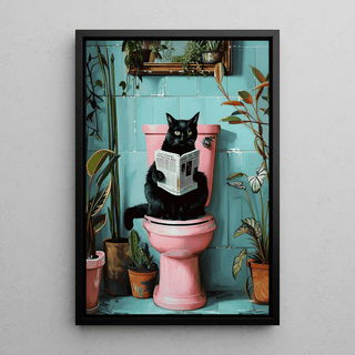 Tableau Chat et Lecture - Moment de Détente Décalé