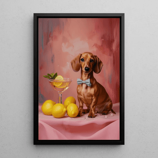 Tableau Chien et Cocktail