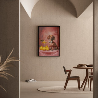 Tableau Chien et Cocktail