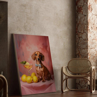 Tableau Chien et Cocktail