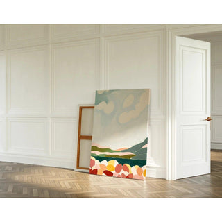 Tableau Coloré – Douceur de Collines | Affiche Abstraite Paysage Pastel | Déco Apaisante pour Salon, Chambre ou Entrée