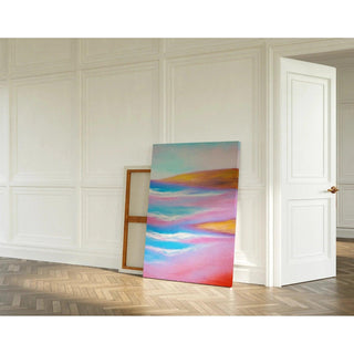 Tableau Coloré – Plage Pastel | Affiche Paysage Marin Couleurs Douces | Déco Apaisante pour Salon, Chambre ou Bureau