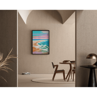 Tableau Coloré – Vagues Pastel | Affiche Bord de Mer Tons Doux | Déco Apaisante pour Salon, Chambre ou Maison de Vacances