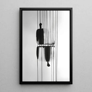 Tableau Design – Reflets Enigmatiques | Poster Abstrait Noir et Blanc Minimaliste | Affiche Contemporaine Élégante et Introspective Contemporaine Élégante et Introspective
