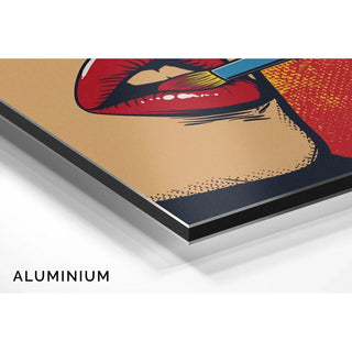 Tableau Pop Art – Rouge à Lèvres | Affiche Glamour Colorée Style Lichtenstein | Poster Sensuel et Vintage pour Déco Moderne ou Chambre