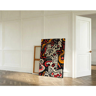 Tableau Pop Art – Visage Déstructuré | Affiche Abstraite Colorée Style Graphique Brut | Poster Émotionnel et Urbain pour Déco Contemporaine