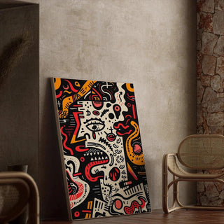 Tableau Pop Art – Visage Déstructuré | Affiche Abstraite Colorée Style Graphique Brut | Poster Émotionnel et Urbain pour Déco Contemporaine