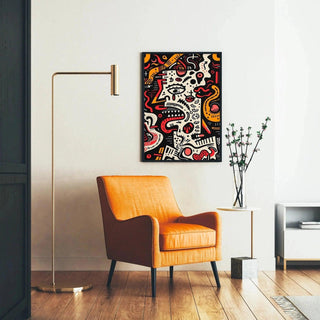 Tableau Pop Art – Visage Déstructuré | Affiche Abstraite Colorée Style Graphique Brut | Poster Émotionnel et Urbain pour Déco Contemporaine