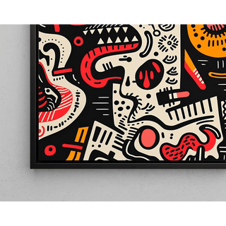 Tableau Pop Art – Visage Déstructuré | Affiche Abstraite Colorée Style Graphique Brut | Poster Émotionnel et Urbain pour Déco Contemporaine