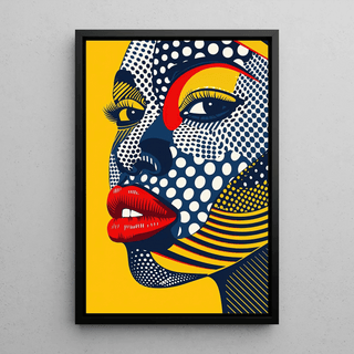 Tableau Pop Art – Visage Pop | Affiche Graphique Colorée Style Lichtenstein | Poster Contemporain de Profil Féminin pour Déco Murale Audacieuse