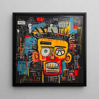 Tableau Street Art – Masque Jaune | Poster Tête Stylisée Couleurs Vives | Affiche Pop Art Inspirée de l’Art Urbain et Graffiti