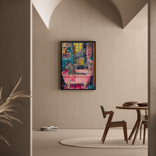 Tableau animalier - Zèbre dans la Baignoire