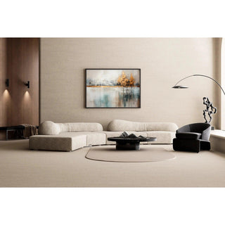 Tableau d’Art Abstrait – Murmure des Éléments | Tableau Murale Contemporain aux Teintes Douces et Détail Doré | Déco Élégante pour Salon ou Entrée