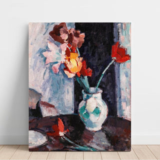 Tulipes dans un vase blanc - Samuel John Peploe | Reproduction Tableau Décoration murale affiche copie