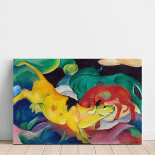 Vaches, rouge, vert, jaune - Franz Marc | Reproduction Tableau Décoration murale affiche copie