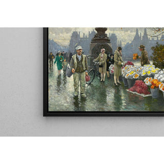 Vendeuses de fleurs au pont de la reine Louise à Copenhague - Paul Fischer | Reproduction Tableau Décoration murale affiche copie